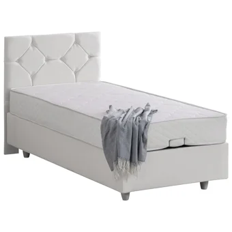 Setay Glamis 100x200 cm Başlıklı Yataklı Sandıklı Tek Kişilik Baza Seti Beyaz