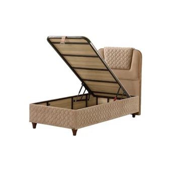 Mobilya Dükkanım Relax 2 100x200 cm Başlıklı Sandıklı Tek Kişilik Baza Seti Bej