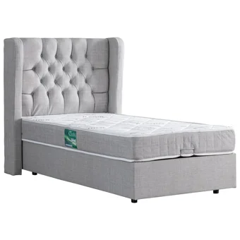 Setay Riga 120x200 cm Başlıklı Sandıklı Tek Kişilik Baza Seti Açık Gri