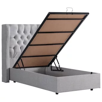 Setay Riga 120x200 cm Başlıklı Sandıklı Tek Kişilik Baza Seti Açık Gri