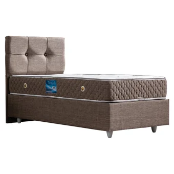 Setay Sion 120x200 cm Başlıklı Yataklı Sandıklı Tek Kişilik Baza Seti Kahverengi