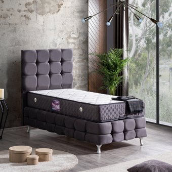 Setay Duke Lüx 100x200 cm Başlıklı Sandıklı Tek Kişilik Baza Seti Antrasit