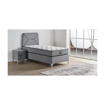 Mobilya Dükkanım Lotus 90x190 cm Başlıklı Yataklı Sandıklı Tek Kişilik Baza Seti Siyah