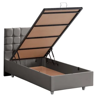 Setay Almada 100x200 cm Başlıklı Sandıklı Tek Kişilik Baza Seti Gri