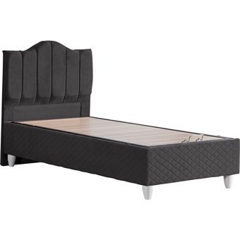 Cesur Trend 90x200 cm Başlıklı Yataklı Sandıklı Tek Kişilik Baza Seti Antrasit