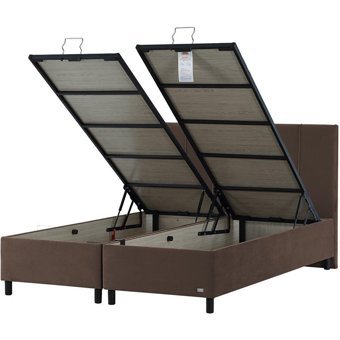 İpek Mobilya Alto 120x200 cm Başlıklı Yataklı Sandıklı Tek Kişilik Baza Seti Kahverengi