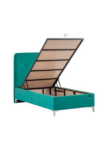 Weltew Home Rosly 90x190 cm Başlıklı Sandıklı Tek Kişilik Baza Seti Mavi