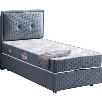 Setay Vectra 120x200 cm Başlıklı Yataklı Sandıklı Tek Kişilik Baza Seti Açık Mavi