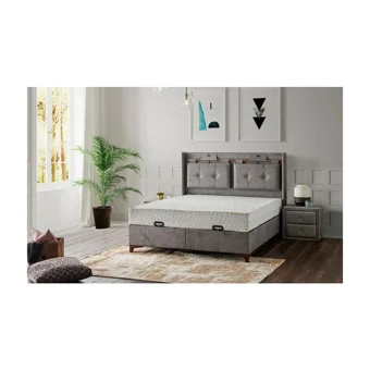 Mobilya Dükkanım Pier 120x200 cm Başlıklı Sandıklı Tek Kişilik Baza Seti Gri