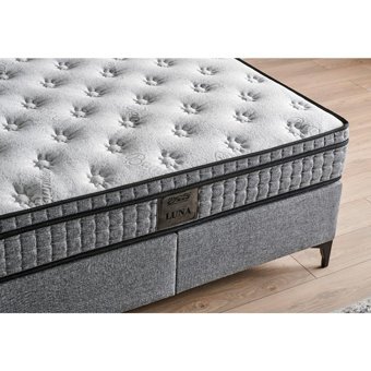 Mobilya Dükkanım Luna 120x200 cm Başlıklı Yataklı Sandıklı Tek Kişilik Baza Seti Gri