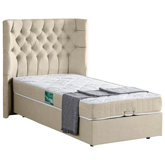 Setay Matilda 90x200 cm Başlıklı Sandıklı Tek Kişilik Baza Seti Krem