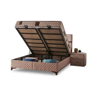 Mobilya Dükkanım Perla 90x190 cm Başlıksız Sandıklı Tek Kişilik Baza Seti Kahverengi