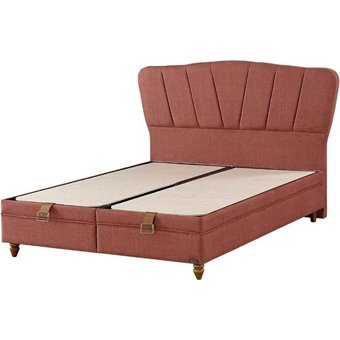 Mobilya Dükkanım Pink 100x200 cm Başlıklı Sandıklı Tek Kişilik Baza Seti Kırmızı
