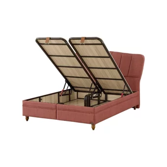 Mobilya Dükkanım Pink 100x200 cm Başlıklı Sandıklı Tek Kişilik Baza Seti Kırmızı