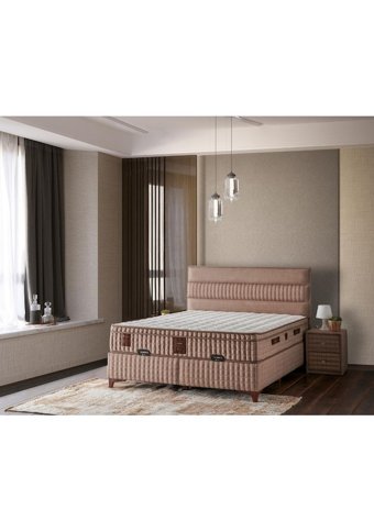 Mobilya Dükkanım Master 90x200 cm Başlıklı Sandıklı Tek Kişilik Baza Seti Bej