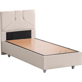 Setay Wick 90x200 cm Başlıklı Yataklı Sandıklı Tek Kişilik Baza Seti Krem