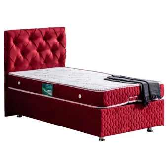 Setay Vita 90x200 cm Başlıklı Sandıklı Tek Kişilik Baza Seti Bordo