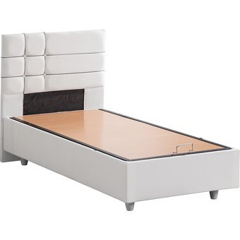 Setay Almada 90x190 cm Başlıklı Yataklı Sandıklı Tek Kişilik Baza Seti Beyaz