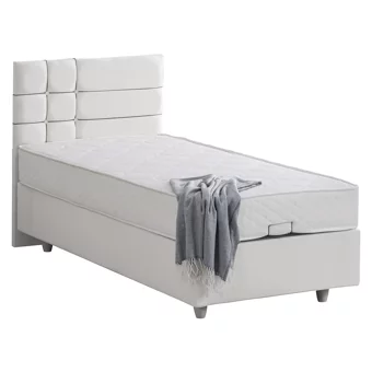 Setay Almada 90x190 cm Başlıklı Yataklı Sandıklı Tek Kişilik Baza Seti Beyaz