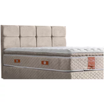 Cesur Gümüş 90x200 cm Başlıklı Yataklı Sandıklı Tek Kişilik Baza Seti Krem