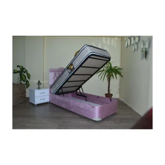 Bengi Ticaret 100x200 cm Başlıklı Yataklı Sandıklı Tek Kişilik Baza Seti Pembe