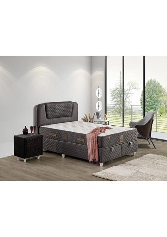 Relax 90x190 cm Başlıklı Yataklı Sandıklı Tek Kişilik Baza Seti Siyah