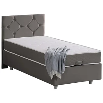 Setay Glamis 120x200 cm Başlıklı Yataklı Sandıklı Tek Kişilik Baza Seti Gri