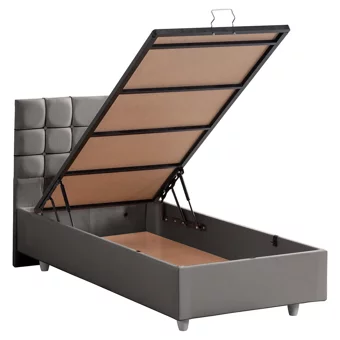 Setay Almada 90x200 cm Başlıklı Sandıklı Tek Kişilik Baza Seti Gri