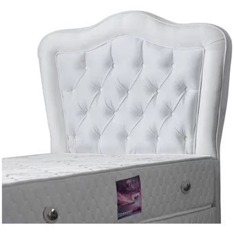 Setay Camelli 90x190 cm Başlıklı Yataklı Sandıklı Tek Kişilik Baza Seti Beyaz