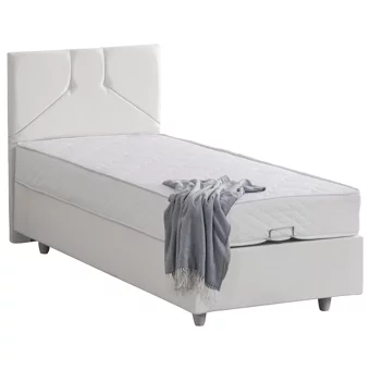 Cesur Wick 90x200 cm Başlıklı Yataklı Sandıklı Tek Kişilik Baza Seti Beyaz