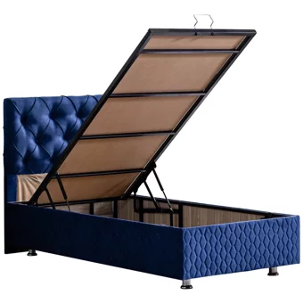 Setay Vita 100x200 cm Başlıklı Yataklı Sandıklı Tek Kişilik Baza Seti Lacivert