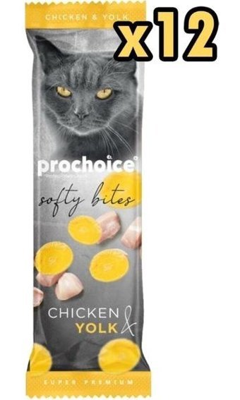 Pro Choice Softy Bites Tavuk&Yumurta Sarısı İçeren Kediler İçin Yumuşak Atıştırmalık 10 gr x 12 Adet