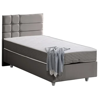 Cesur Almada 100x200 cm Başlıklı Yataklı Sandıklı Tek Kişilik Baza Seti Gri