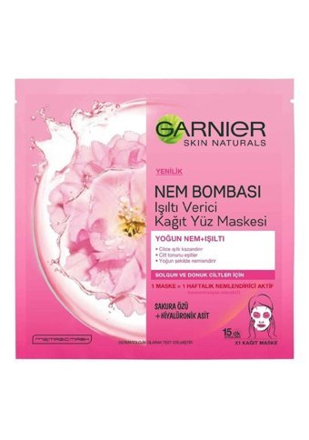 Garnier Doğal Işıltı Nemlendiricili Kağıt Yüz Maskesi