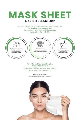 Esfolio Niacinamide ve Siyah Fasülye Nemlendiricili Kağıt Yüz Maskesi