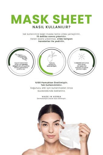 Esfolio Yeşil Çay Nemlendiricili Kağıt Yüz Maskesi