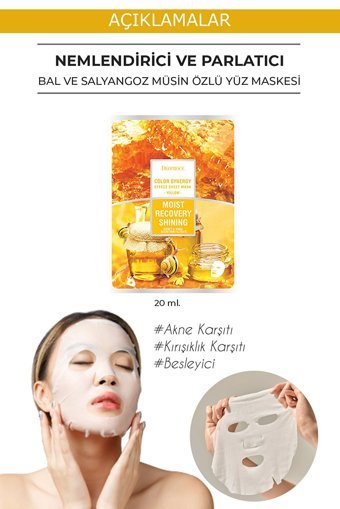 Deoproce Color Synergy Yellow Nemlendiricili Kağıt Yüz Maskesi 20 gr