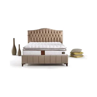 Mobilya Dükkanım Elegance 90x200 cm Başlıklı Yataklı Sandıklı Tek Kişilik Baza Seti Krem