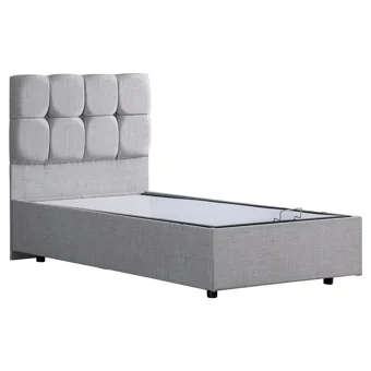 Setay Berlin 100x200 cm Başlıklı Yataklı Sandıklı Tek Kişilik Baza Seti Açık Gri