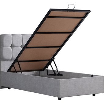 Setay Berlin 100x200 cm Başlıklı Yataklı Sandıklı Tek Kişilik Baza Seti Açık Gri