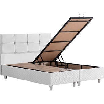 Setay Real 90x200 cm Başlıklı Yataklı Sandıklı Tek Kişilik Baza Seti Beyaz