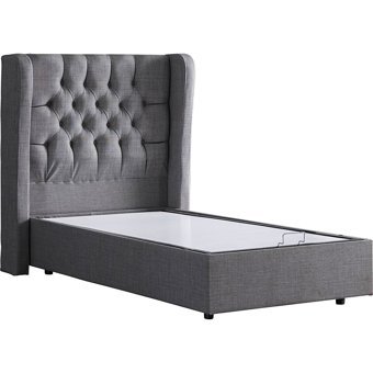 Setay Riga 100x200 cm Başlıklı Yataklı Sandıklı Tek Kişilik Baza Seti Gri