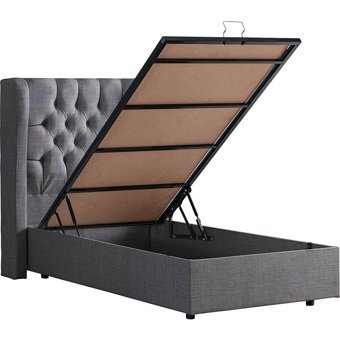 Setay Riga 100x200 cm Başlıklı Yataklı Sandıklı Tek Kişilik Baza Seti Gri
