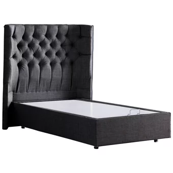 Setay Matilda 100x200 cm Başlıklı Yataklı Sandıklı Tek Kişilik Baza Seti Antrasit