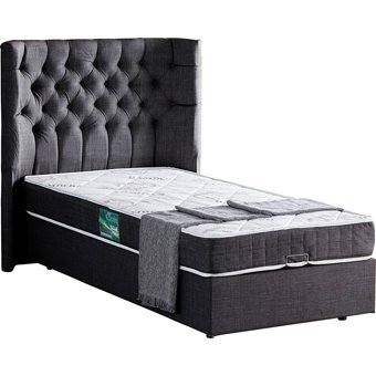 Setay Matilda 100x200 cm Başlıklı Yataklı Sandıklı Tek Kişilik Baza Seti Antrasit