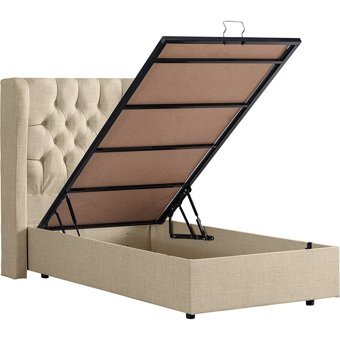 Setay Riga 100x200 cm Başlıklı Yataklı Sandıklı Tek Kişilik Baza Seti Krem