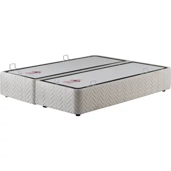 Pony Baza Sümer 100x200 cm Başlıksız Sandıklı Tek Kişilik Baza Seti Beyaz