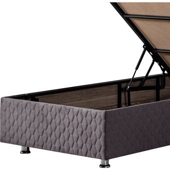 Setay Duke 120x200 cm Başlıklı Yataklı Sandıklı Tek Kişilik Baza Seti Antrasit Gri