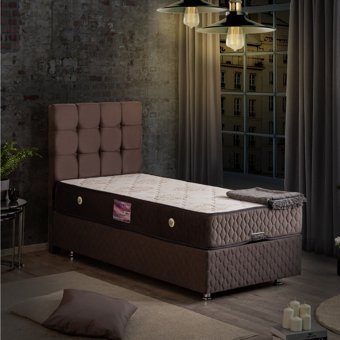 Setay Duke 120x200 cm Başlıklı Yataklı Sandıklı Tek Kişilik Baza Seti Antrasit Gri