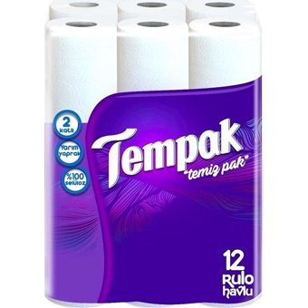 Mavi Beyaz Temiz Pak 2 Katlı 36'lı Rulo Kağıt Havlu